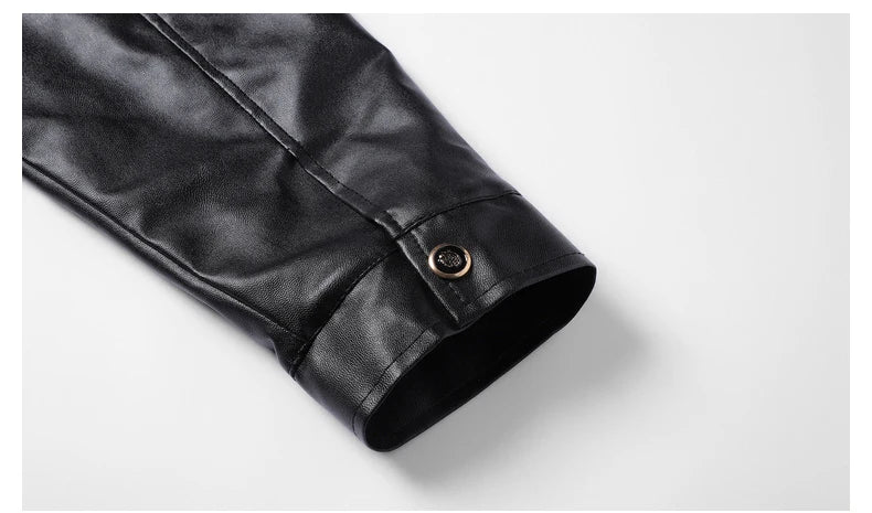 Winter Fleece-lined Leather Jacket Men 2025 New Coat Men's Top Windproof Leisure Mens Streetwear Zipper Retro Moto Biker Jackets