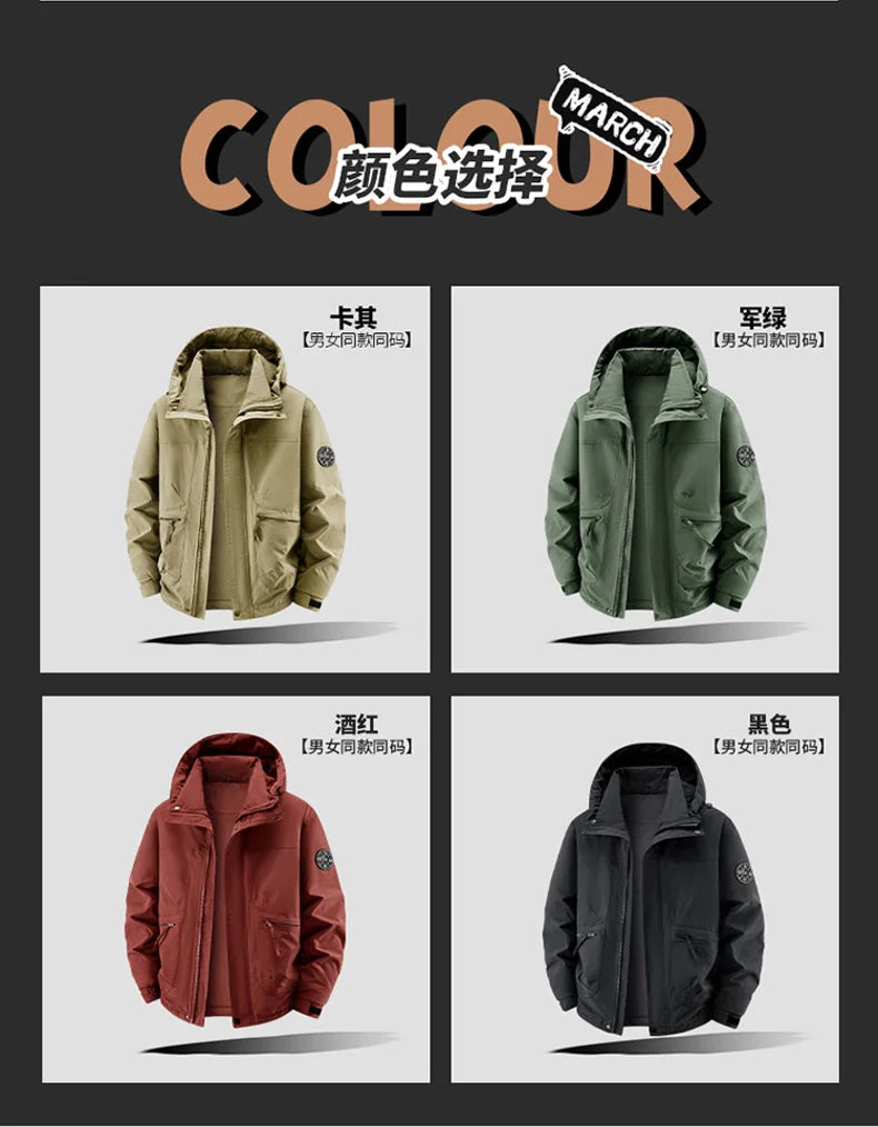 Winter Jacket Men Outwear Fleece Liner Warm Hooded Men multi-pocket Cargo Jacket Men Windproof Casual Hiking Coat Male Clothing