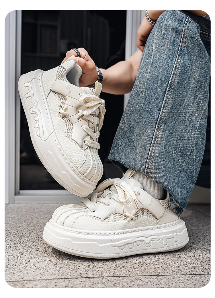 Men Sneakers Spring Lace Up Man Running Shoes Non Slip Platform Shoe High Quality Training Tennis Shoes Wear Resistant Men Shoes