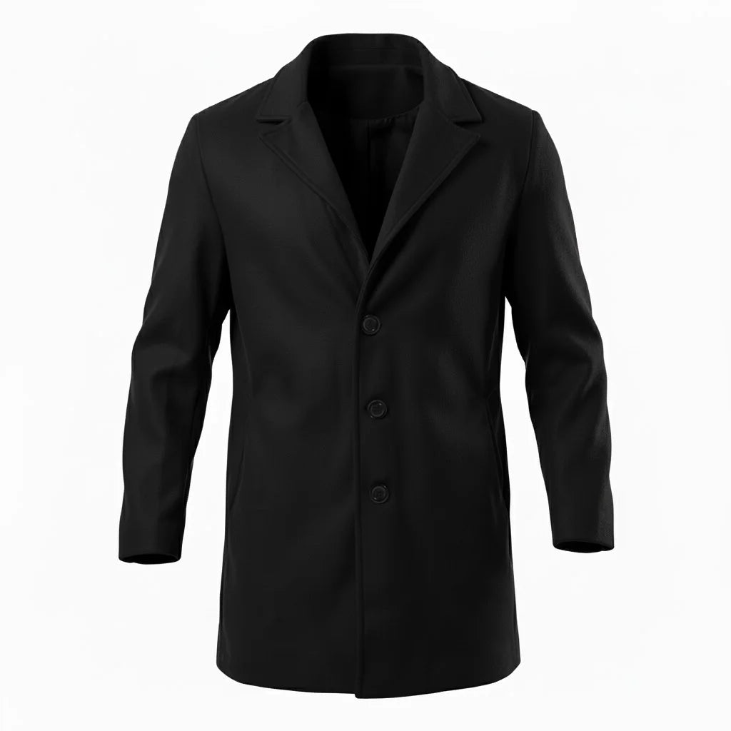 Winter Men's Jacket Outdoor Cold Coats Single Breasted Simple Coat Windbreaker Woolen Blend Men Business Casual Jacket Outerwear