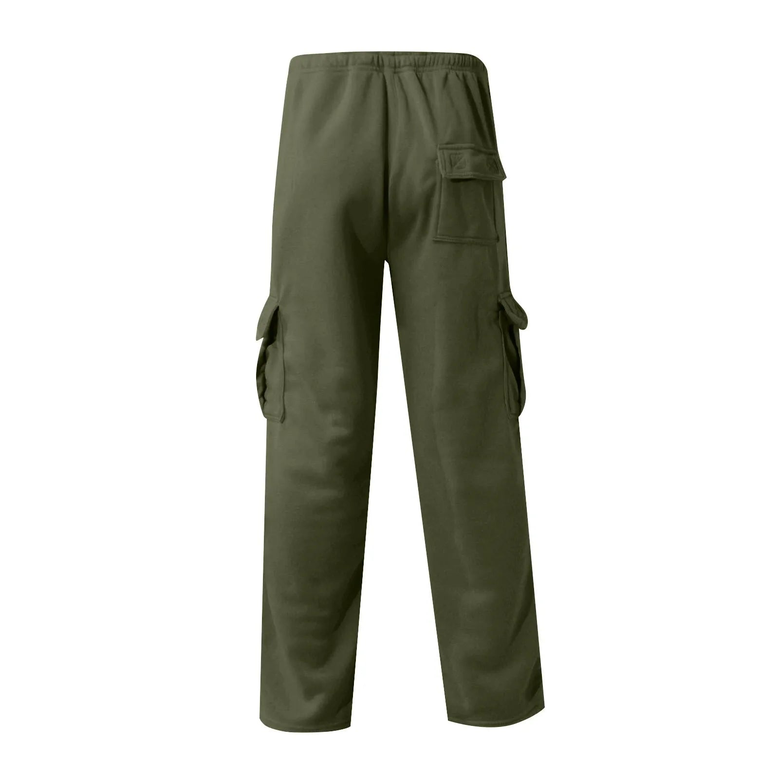 Men'S Cargo Pants Rope Loosening Waist Solid Color Pocket Trousers Comfortable Loose Sports Trousers Casual Wide Leg Pants