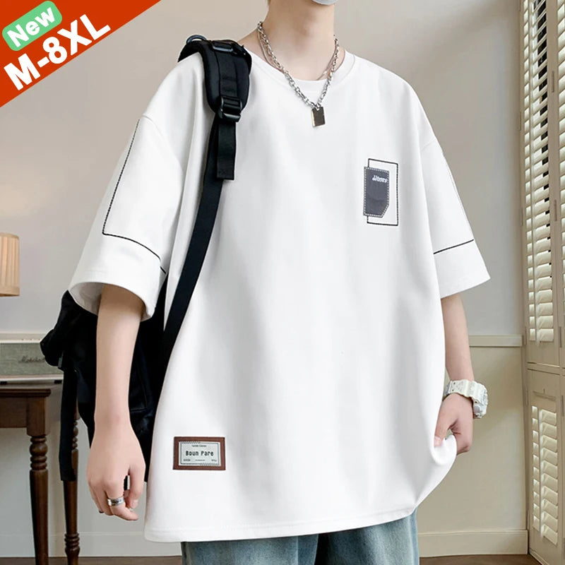 Plus Size 6XL 7XL 8XL T Shirts Hot Sale T-Shirts Men Wearing Big Oversized Tshirts Male Boy Young Tee Tops High Street Clothing