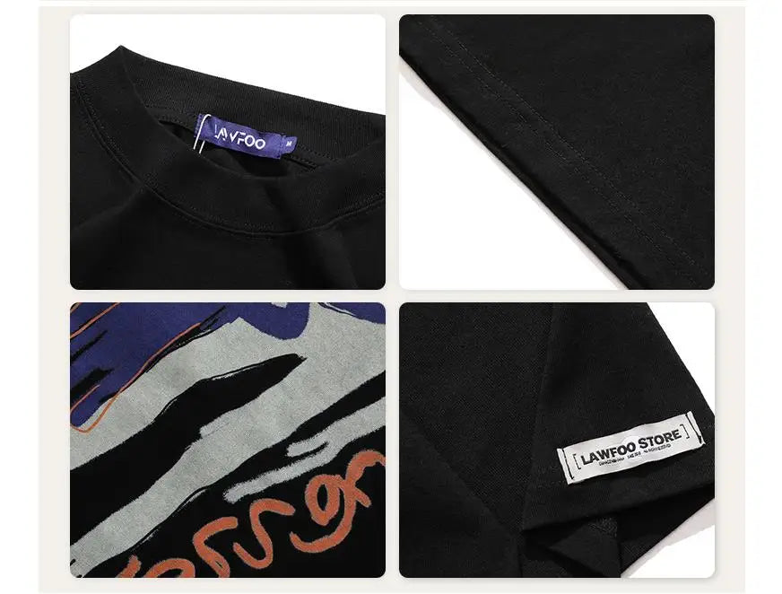 Hip Hop Oversize T Shirt Men One-eyed Alien Print Harajuku T-Shirts Women Streetwear Cotton Loose Short Sleeve Tops Tees Summer