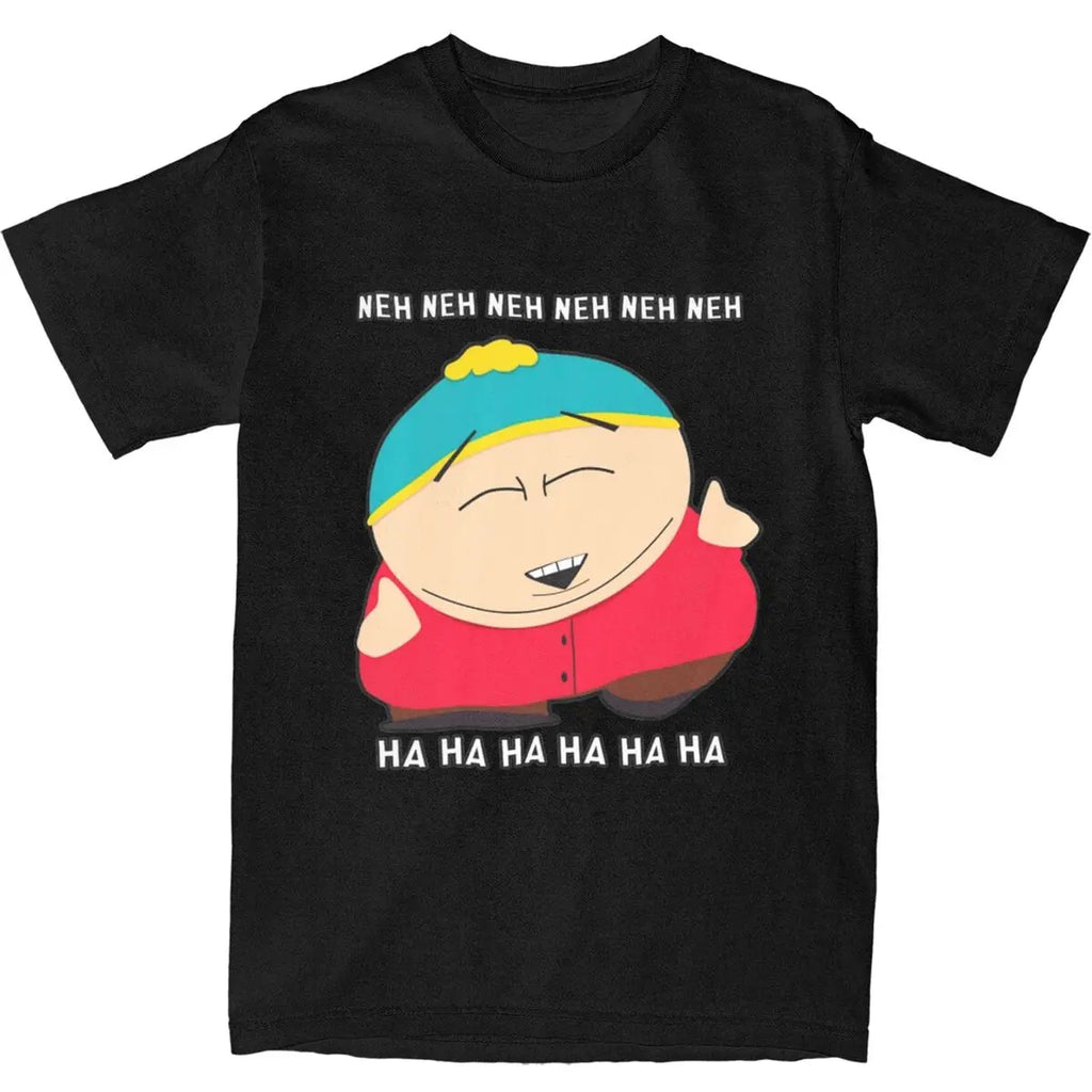Oversized T Shirt Southparks Eric Cartman Neh Neh Ha Ha 100% Cotton T-Shirts Trending Tshirt for Man Summer Y2K Fun Clothes