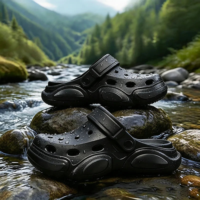 Summer Men's Thick-Soled Non-Slip Breathable Toe-Cap Sandals Casual Beach Slippers