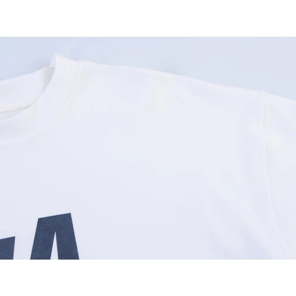 Aesthetic Oversized Text Print T-shirts for Women Casual O-Neck Tees with Contrasting Text Fashion Comfy Short Sleeves T-shirts