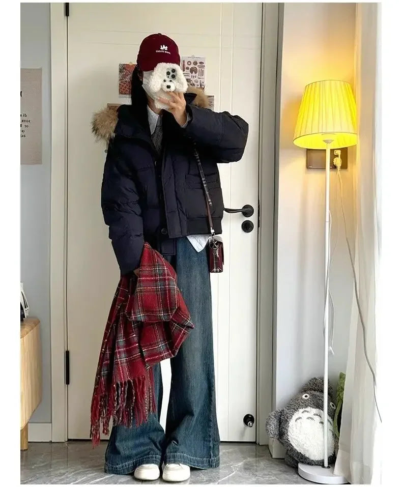 2025 Jackets for Women in Winter, Super Nice-looking Cotton Coats with Fur Collar, Short Cotton-padded Jackets for Little People