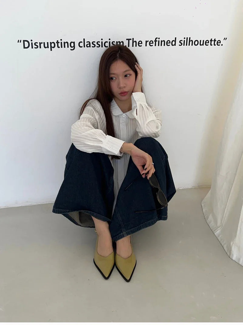 Summer Women's Cover Toe Sandals Elegant Shallow Slip On Shoes Comfort Low Heel Dress Street Style Shoes woman heeled sandals