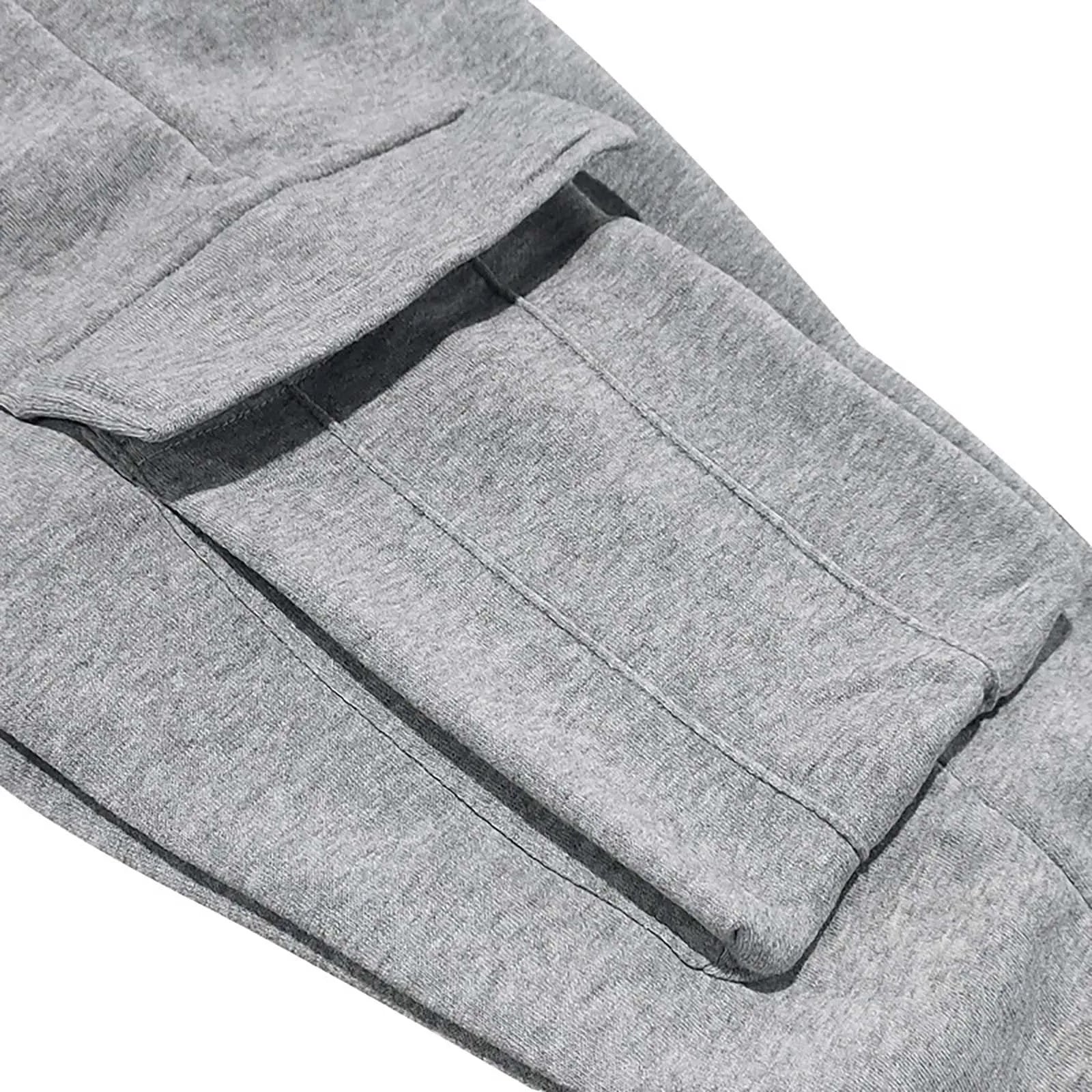 Men's Cargo Pants 2025 New Casual Loose Autumn Winter Straight Baggy Pants Multi-Pockets Solid Color Pinting Sweatpants ﻿
