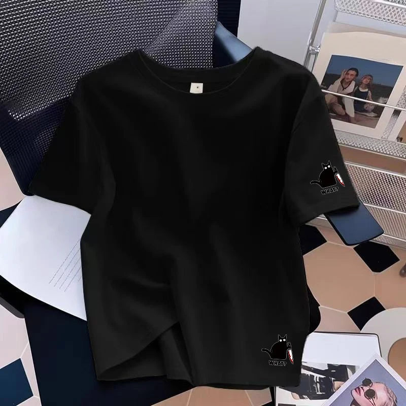 Women Oversized T-shirts Loose Urban Fashion Print Short Sleeve Round Neck Versatile Trend Cotton Tees Spring Summer Casual Tops