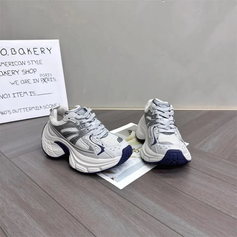 Sneakers for Women 2026 New Style Thick Sole Retro Breathable Lightweight Autumn Height Increasing Casual Sports Shoes Trend