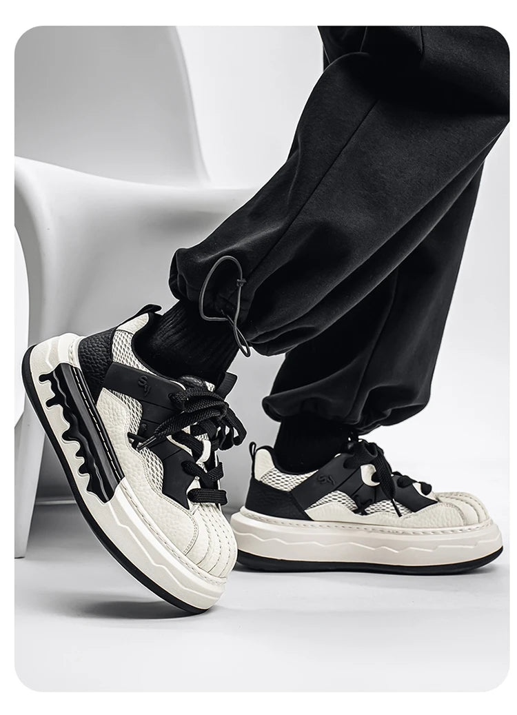 Men Sneakers Spring Lace Up Man Running Shoes Non Slip Platform Shoe High Quality Training Tennis Shoes Wear Resistant Men Shoes