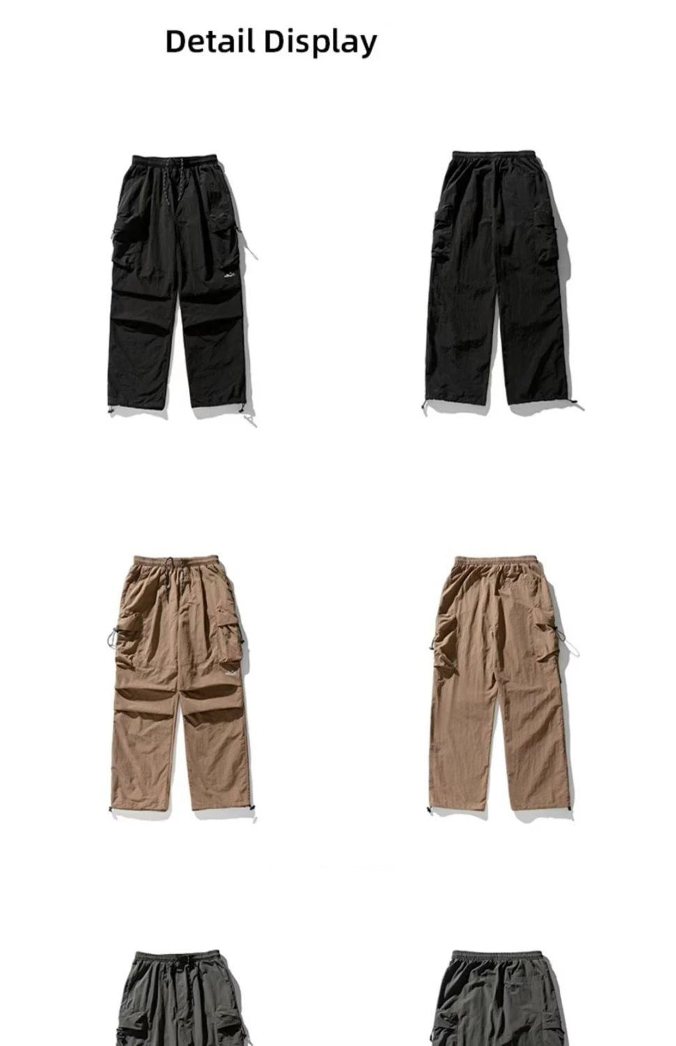 Men's Pants Cargo Punch Pants for Men Summer American Paratrooper Thin Drawstring Casual Outdoor Hiking Pant Loose Casual Trip