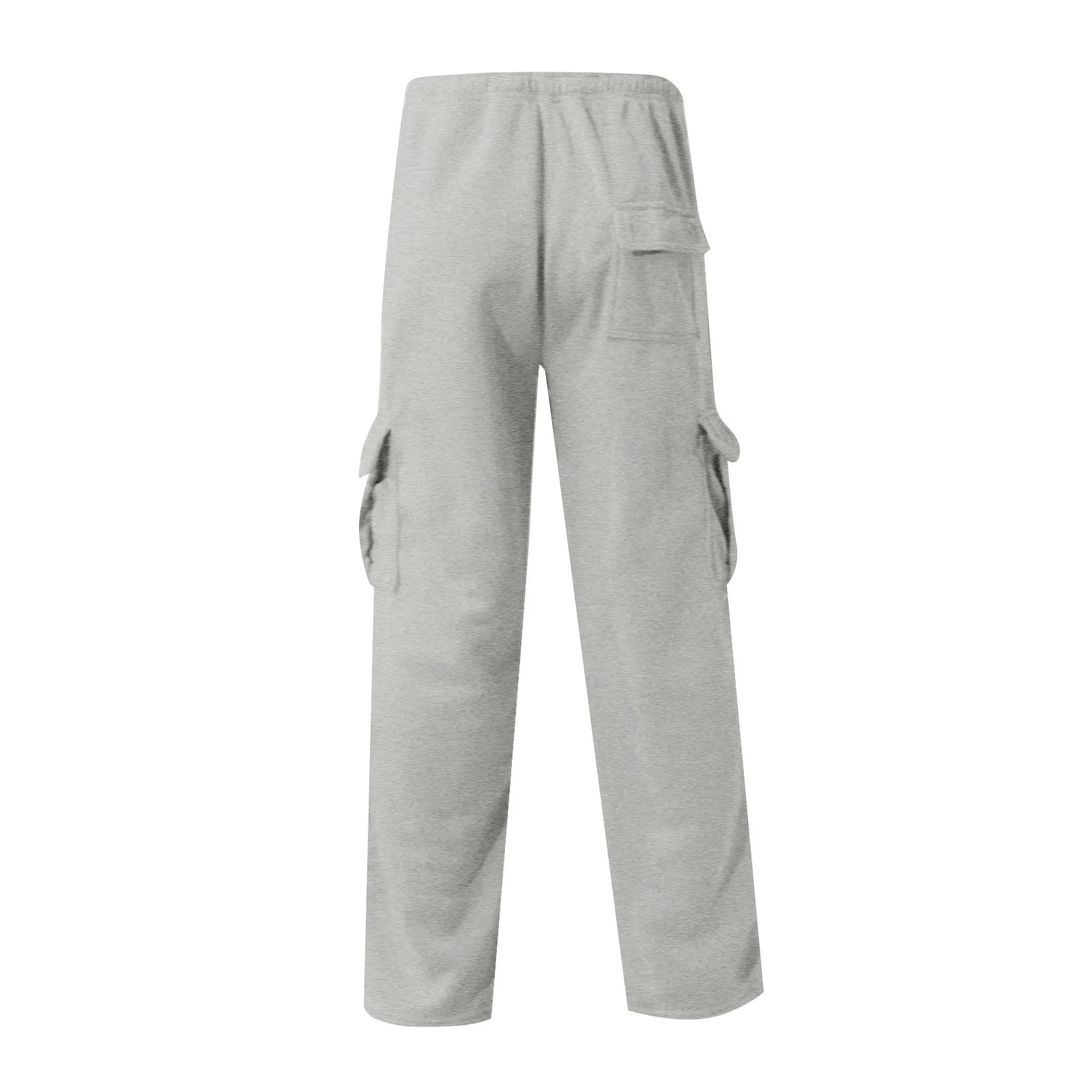Men'S Cargo Pants Rope Loosening Waist Solid Color Pocket Trousers Comfortable Loose Sports Trousers Casual Wide Leg Pants
