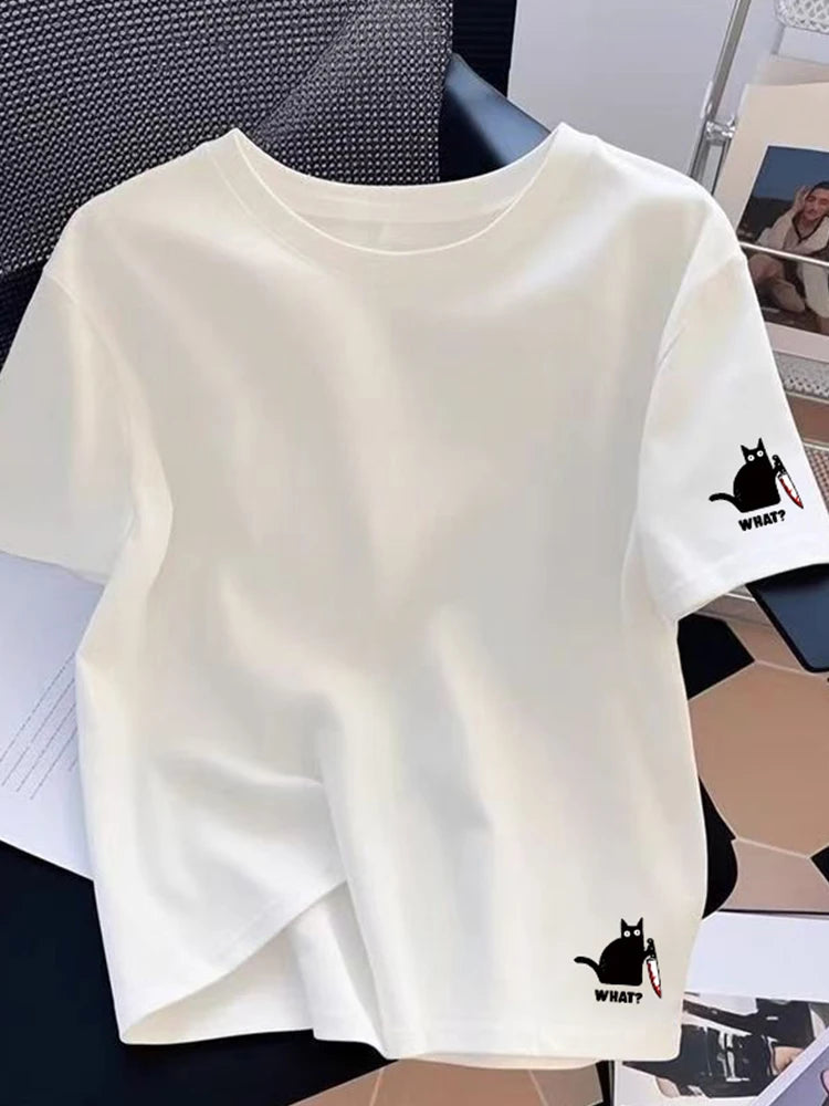 Women Oversized T-shirts Loose Urban Fashion Print Short Sleeve Round Neck Versatile Trend Cotton Tees Spring Summer Casual Tops