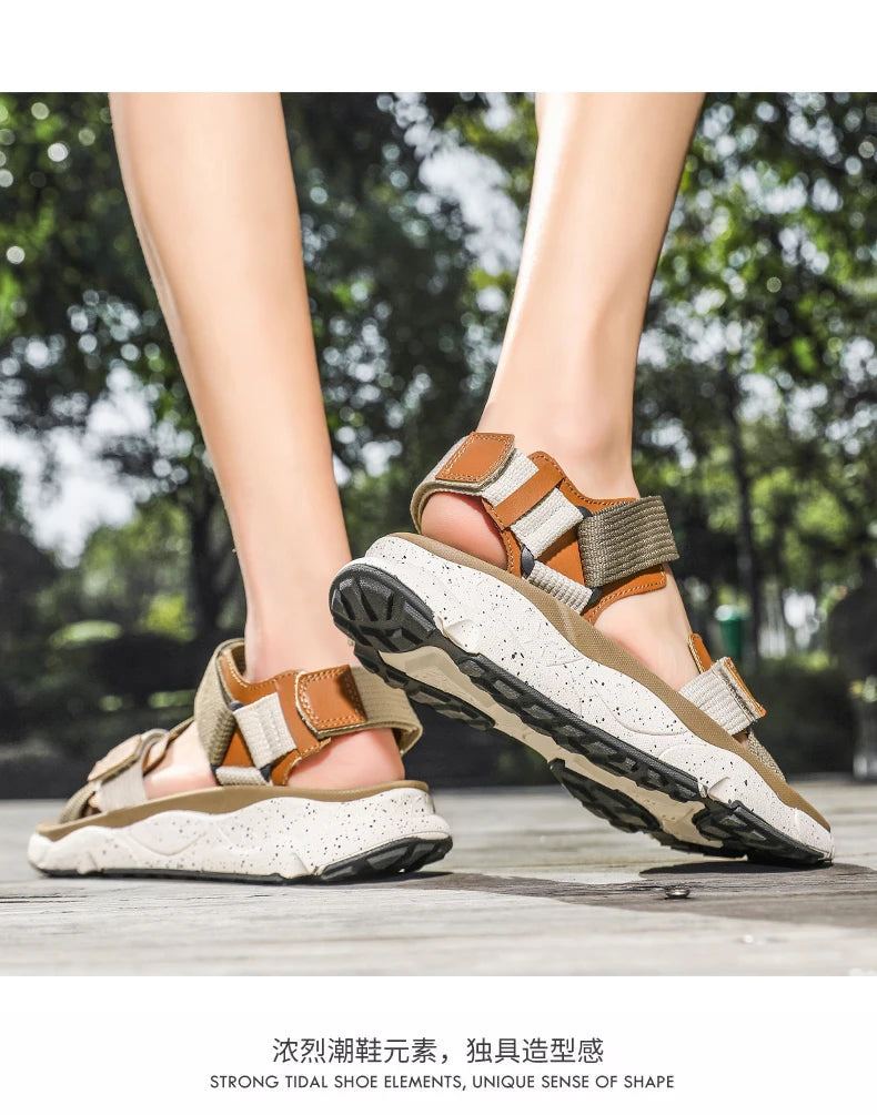 Summer Platform Hiking Sandals Men Brown Outdoor Beach Sandals Woman 2025 Original Luxury Designer Sandals Man sandalias hombre