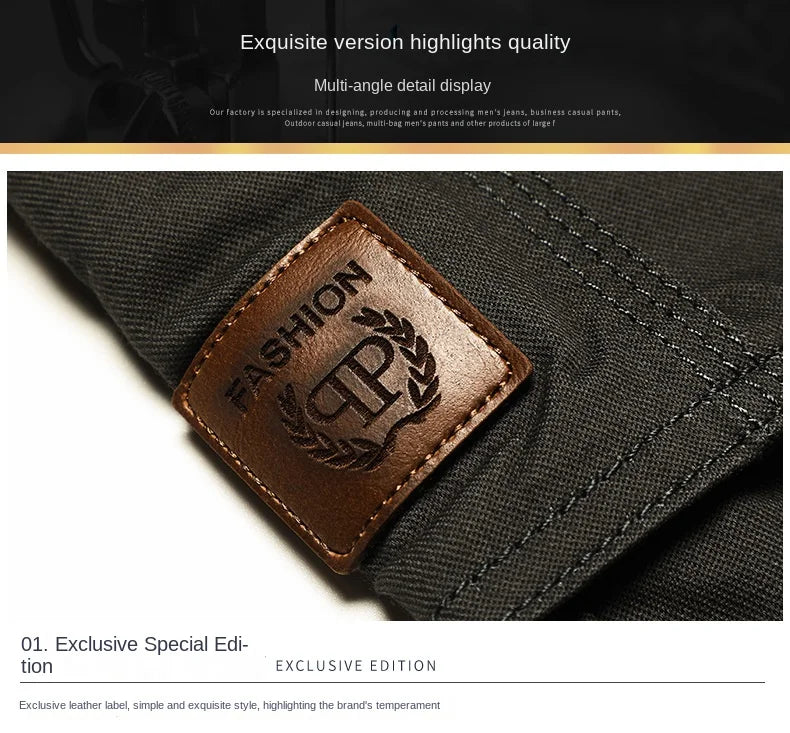 Casual Mens Cargo Pants  Baggy Clothing Multiple Pockets Khaki Black Safari Work Pants Tactical Military Trousers Pants for Male