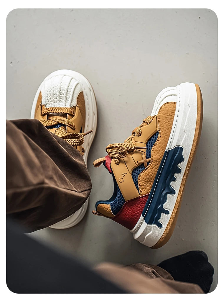Men Sneakers Spring Lace Up Man Running Shoes Non Slip Platform Shoe High Quality Training Tennis Shoes Wear Resistant Men Shoes