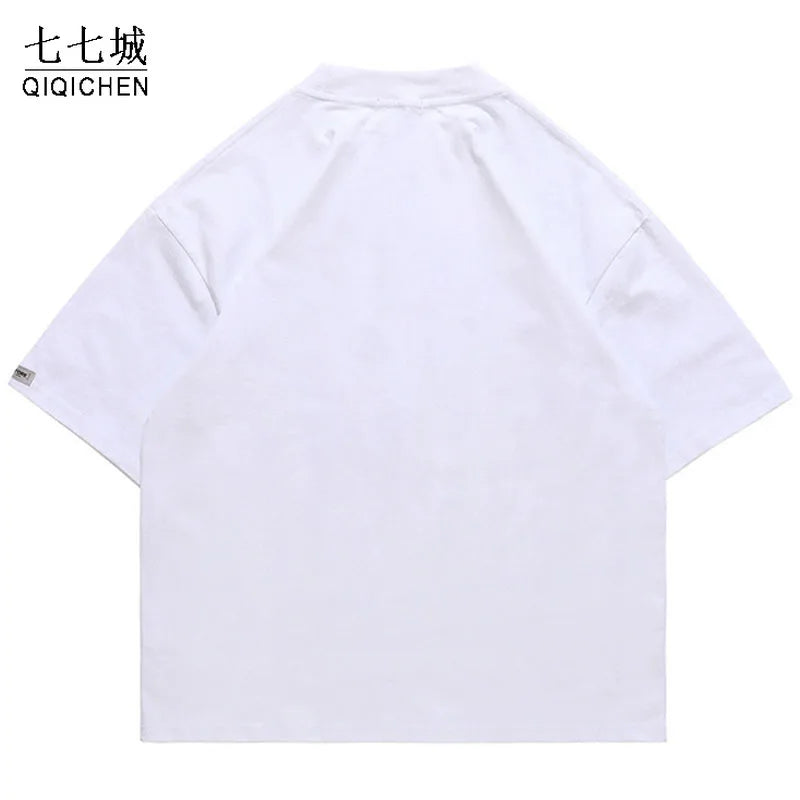 Hip Hop Oversize T Shirt Men One-eyed Alien Print Harajuku T-Shirts Women Streetwear Cotton Loose Short Sleeve Tops Tees Summer