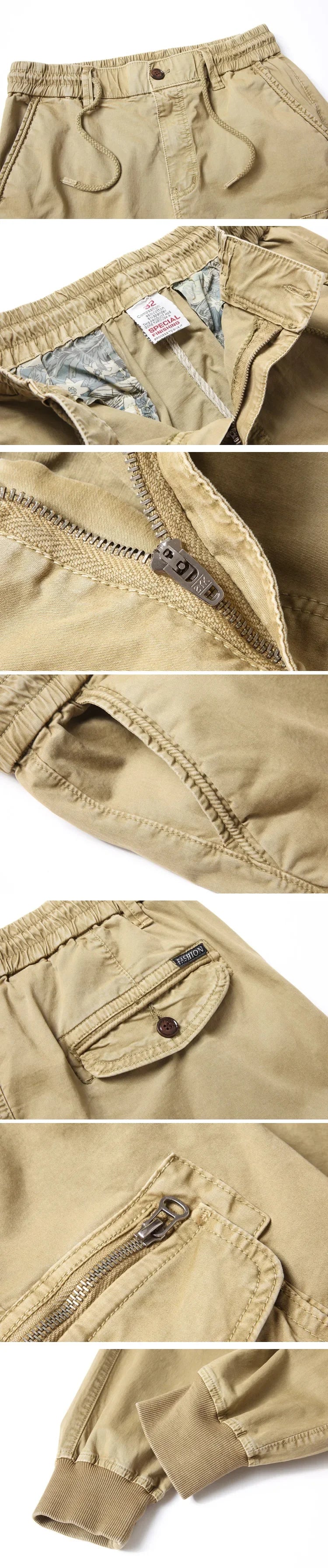 Cargo Pants Men Jogging Casual Pants Cotton Elastic Waist Military Mens Streetwear Mens Work Tactical  Trousers Plus Size