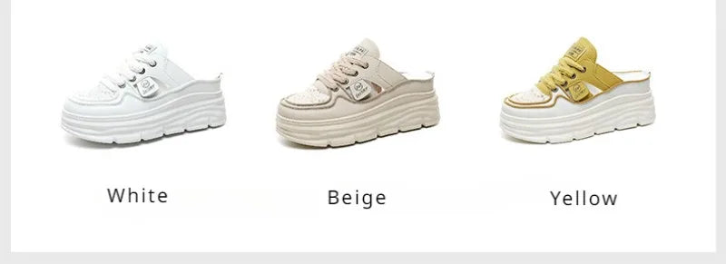 Summer New Women's Sandals Fashion Breathable Increase Baotou Semi-slippers Women Small White Shoe Sexy Dress Sandals Zapatillas