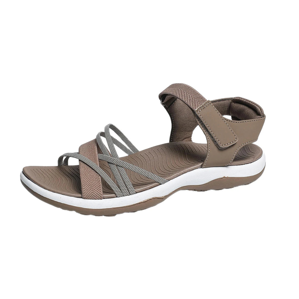 Women's Summer Sandals 2026 New Style, Flat, Non-Slip,Casual, Soft Sole,Large Size,Middle-Aged and Elderly Mom Shoes,Beach Shoes
