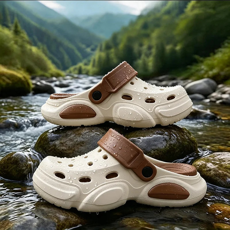 Summer Men's Thick-Soled Non-Slip Breathable Toe-Cap Sandals Casual Beach Slippers