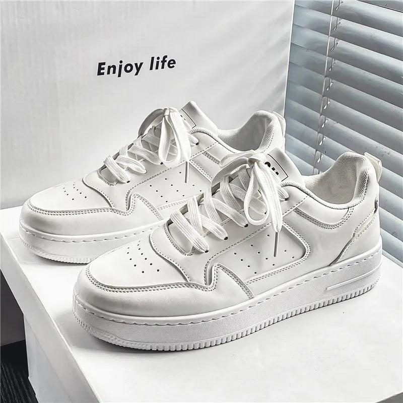 Men's New Breathable Sneakers, Versatile Thick-Soled White Sneakers, Sports Casual Sneakers, Running Shoes