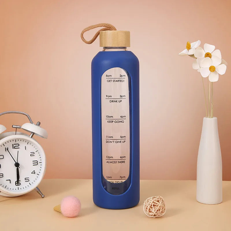1L HIGH Borosilicate Glass Glass  Water Bottle  Portable Leakproof Drinking Bottles Home Office Gym Travel Outdoor Sports Kettle