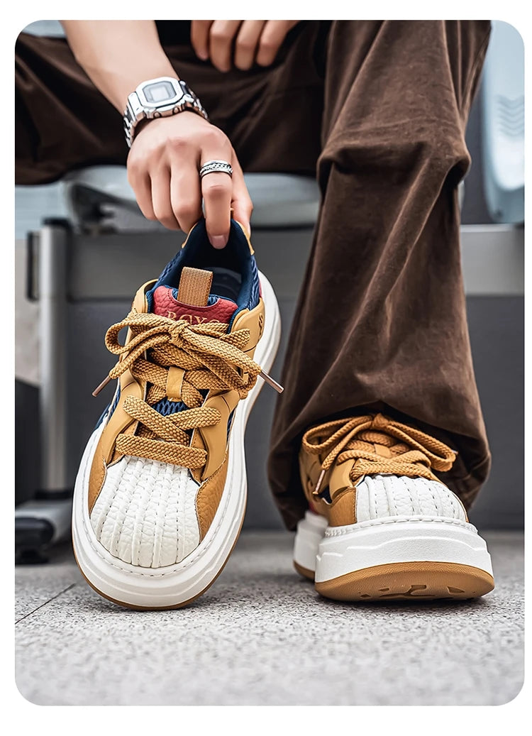 Men Sneakers Spring Lace Up Man Running Shoes Non Slip Platform Shoe High Quality Training Tennis Shoes Wear Resistant Men Shoes