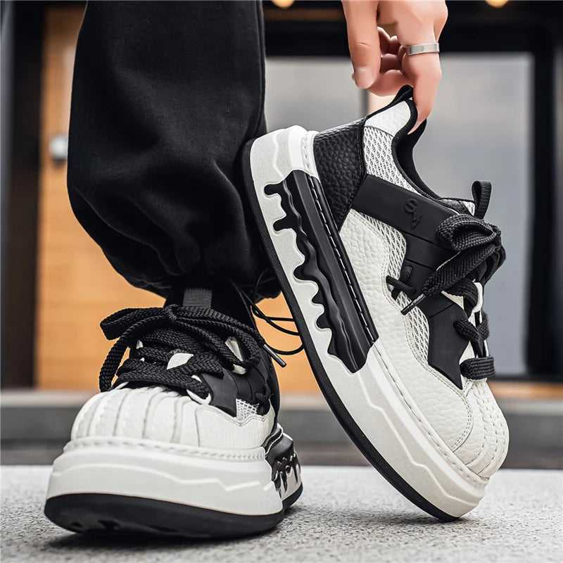 Men Sneakers Spring Lace Up Man Running Shoes Non Slip Platform Shoe High Quality Training Tennis Shoes Wear Resistant Men Shoes