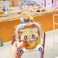 1L Water Bottle for Girls Cute Bear Plastic Cup Cartoon Travel Straw Mug Summer Sport Drink Kettle Portable Kawaii Kids Tumbler