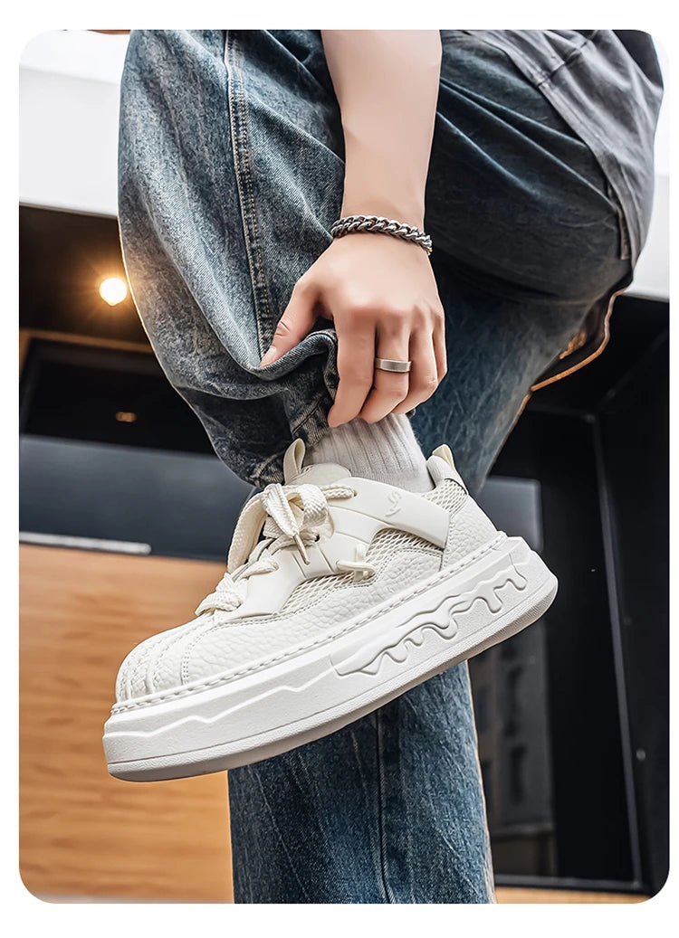 Men Sneakers Spring Lace Up Man Running Shoes Non Slip Platform Shoe High Quality Training Tennis Shoes Wear Resistant Men Shoes