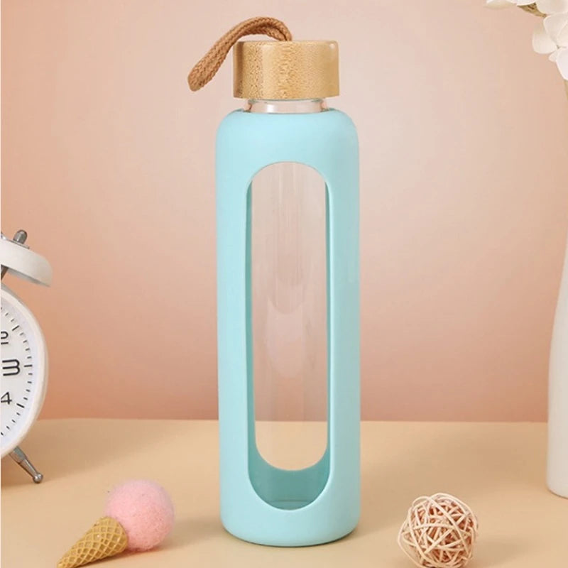 1L HIGH Borosilicate Glass Glass  Water Bottle  Portable Leakproof Drinking Bottles Home Office Gym Travel Outdoor Sports Kettle