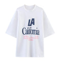 Aesthetic Oversized Text Print T-shirts for Women Casual O-Neck Tees with Contrasting Text Fashion Comfy Short Sleeves T-shirts