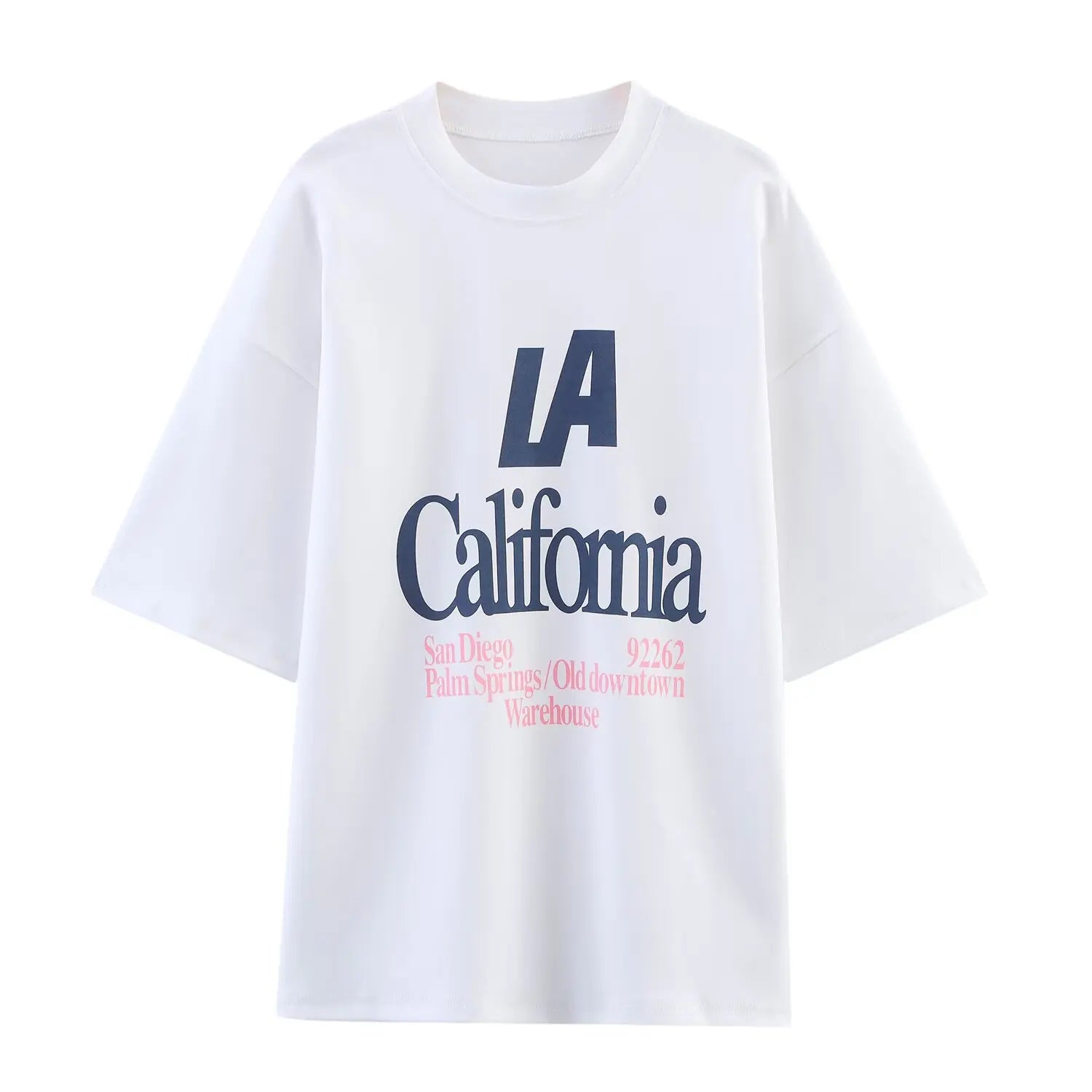 Aesthetic Oversized Text Print T-shirts for Women Casual O-Neck Tees with Contrasting Text Fashion Comfy Short Sleeves T-shirts