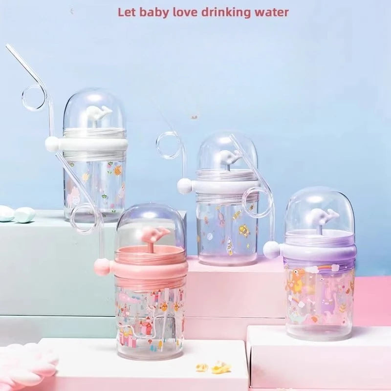 Water Bottles Children Whale Squirting Cup Dolphin Goldfish Prevent Falling Bottle Drinkware Kitchen Dining Bar Home