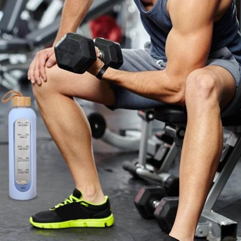 1L HIGH Borosilicate Glass Glass  Water Bottle  Portable Leakproof Drinking Bottles Home Office Gym Travel Outdoor Sports Kettle