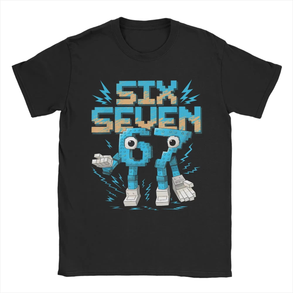 Oversized T-Shirt Beach Meme 67 Six Seven 6 7 Italian Brainrot Novelty T Shirts Cotton T-shirts for Men Basic Plus Size Top Tees