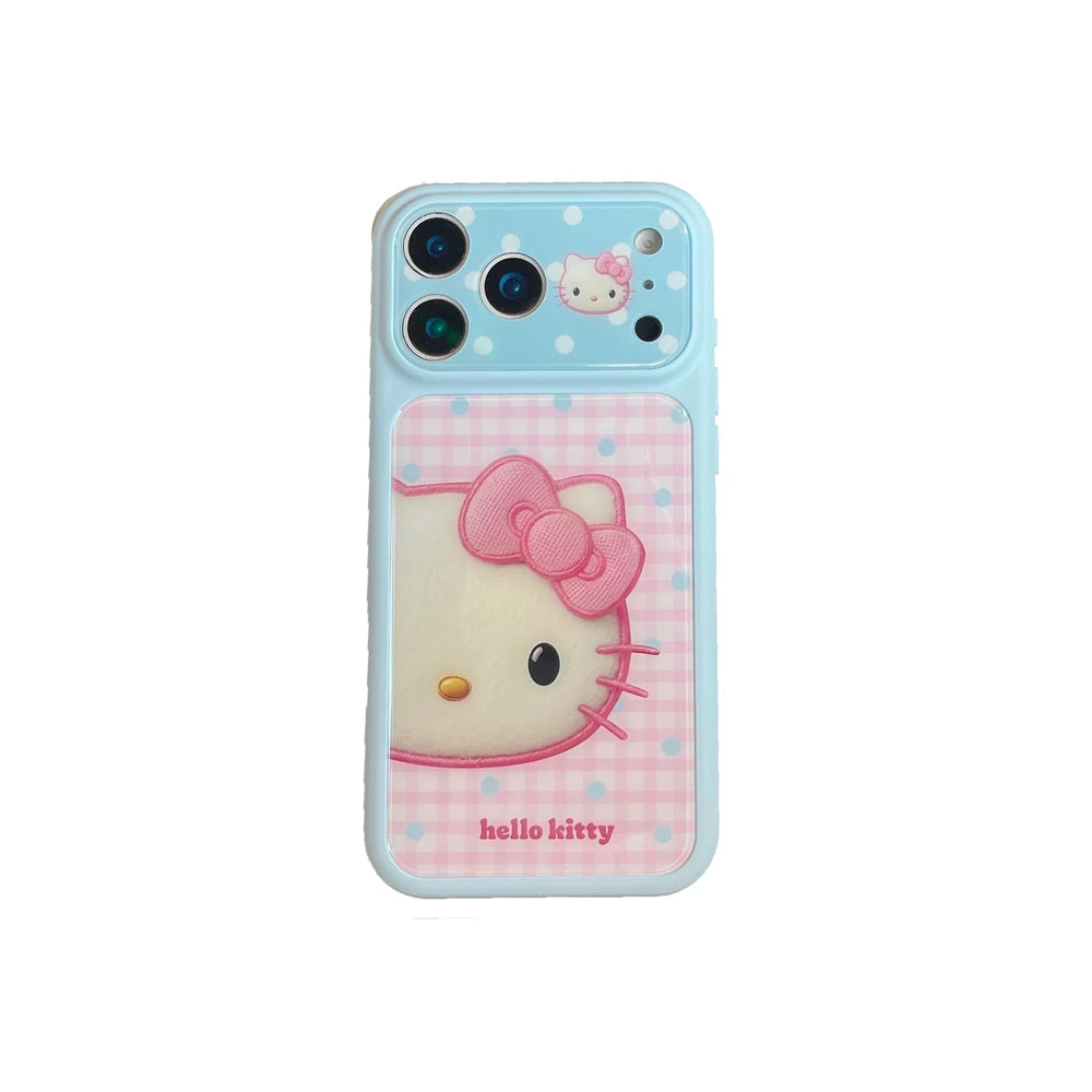 Fashion Cute Cartoon Sanrio Hello Kitty Wave point Bow Phone Case For iPhone 17 Pro 16 15 Pro Max Cases Shockproof Hard Cover