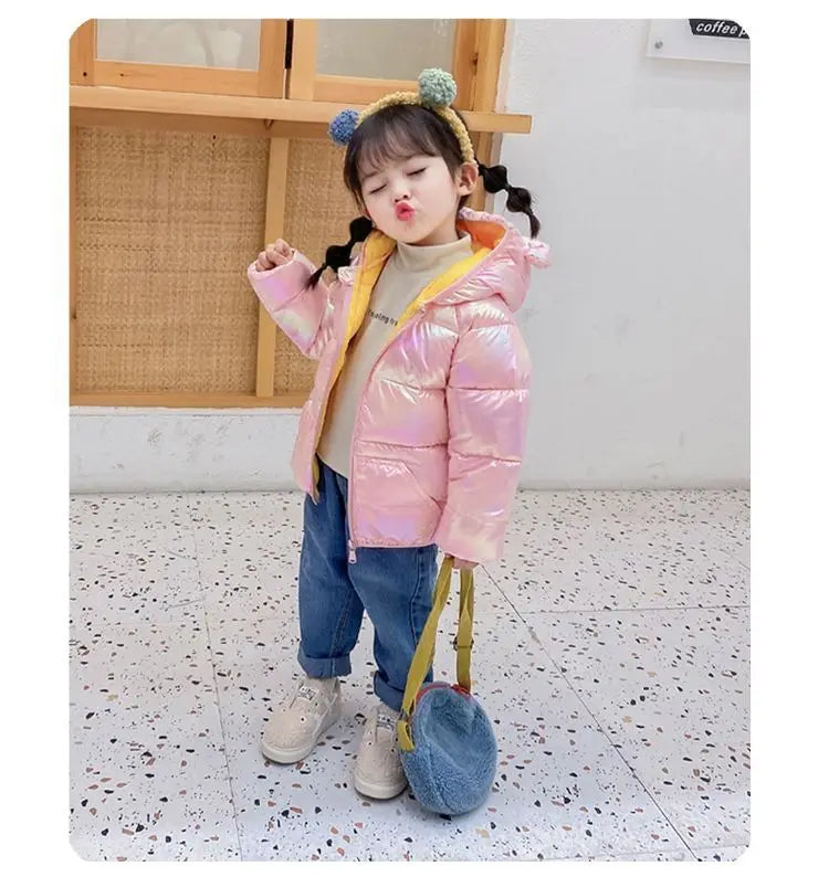 Autumn Winter Down Jackets For Girls Children Clothing Warm Hooded Outerwear For Boys Toddler Girls Fashion Coat Jacket