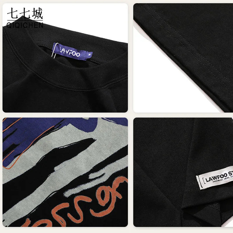 Hip Hop Oversize T Shirt Men One-eyed Alien Print Harajuku T-Shirts Women Streetwear Cotton Loose Short Sleeve Tops Tees Summer