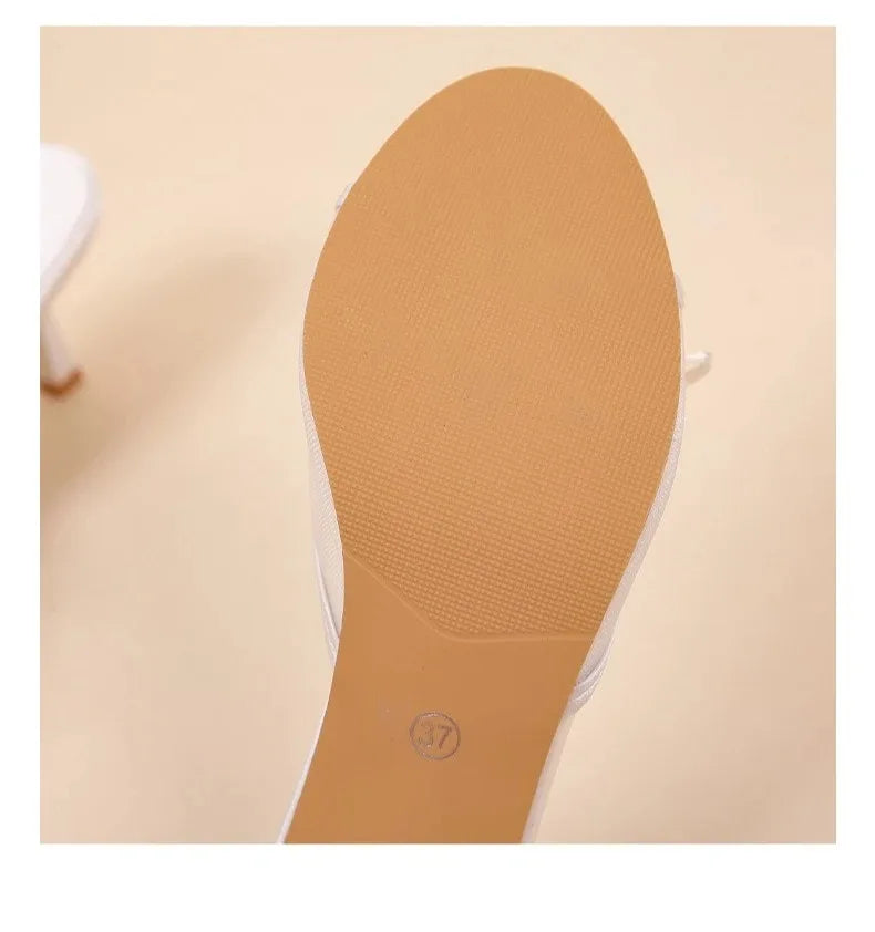 Summer Women's Sandals Elegant Women High Heels Fashion High Quality Butterfly-Knot Open Toe Slippers Brand Designer Women Pumps