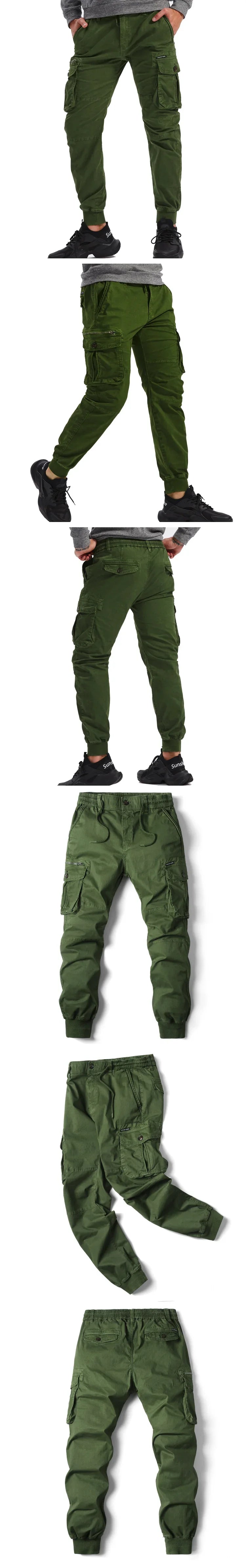 Cargo Pants Men Jogging Casual Pants Cotton Elastic Waist Military Mens Streetwear Mens Work Tactical  Trousers Plus Size