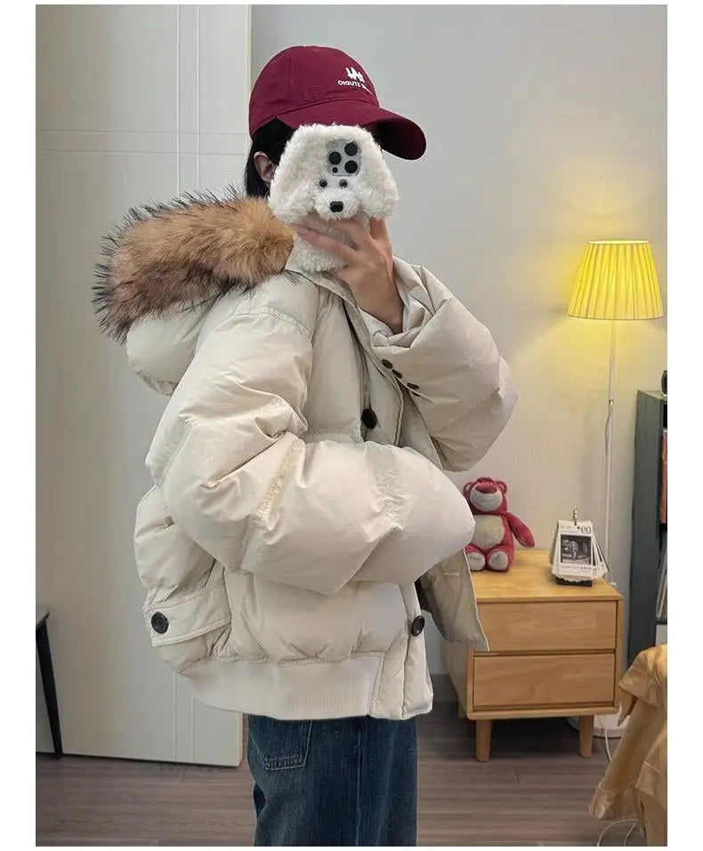 2025 Jackets for Women in Winter, Super Nice-looking Cotton Coats with Fur Collar, Short Cotton-padded Jackets for Little People