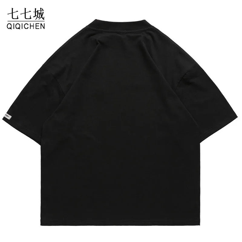 Hip Hop Oversize T Shirt Men One-eyed Alien Print Harajuku T-Shirts Women Streetwear Cotton Loose Short Sleeve Tops Tees Summer