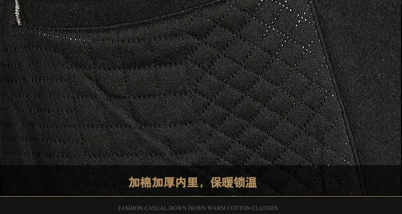 Winter Jacket Men Fashion Business Slim-fit British Style Solid Color Outdoor Cold Casual Trend Thickened Tweed Coat