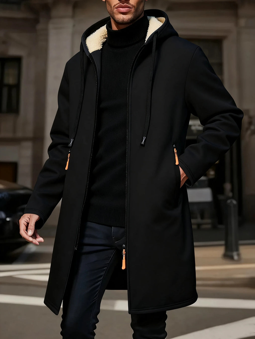 Winter Men's Thickened Jacket Hoodies Long Sleeve Sweatshirts Outdoor Warm Zipper Cardigan Streetwear Mens Oversize Jacket Coat