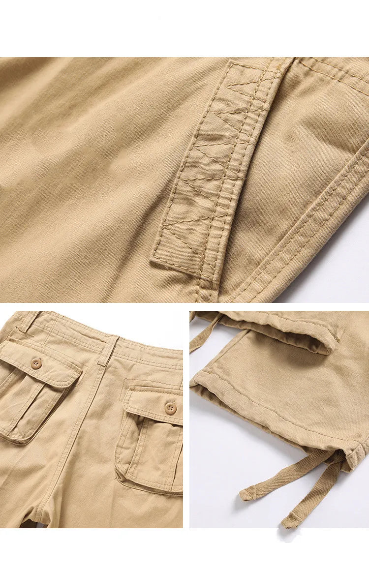 Tactical Cargo Pants Men Military Work Overalls Loose Straight Long Trousers Multi-Pocket Baggy Casual Cotton Army Slacks Pants