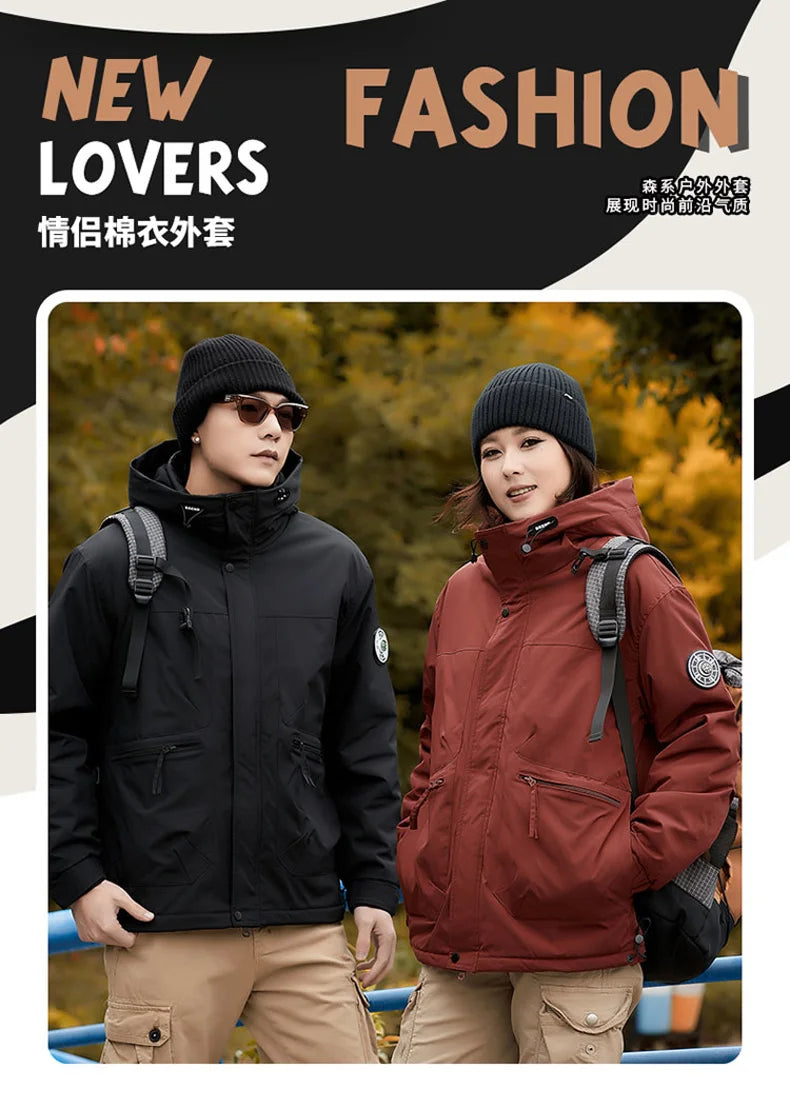 Winter Jacket Men Outwear Fleece Liner Warm Hooded Men multi-pocket Cargo Jacket Men Windproof Casual Hiking Coat Male Clothing